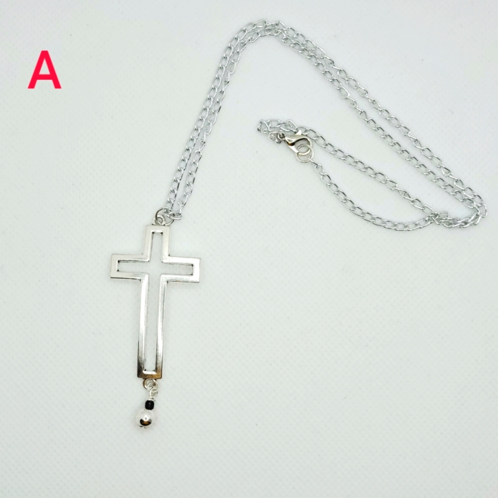 Silver Cross Necklace - Style A
